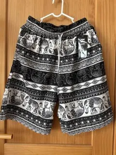 タイパンツ象柄ショートパンツ