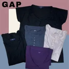 GAP Tシャツ 5枚セット レディース XS 半袖 美品 Vネック 前ボタン