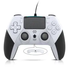 PS4 PC コントローラー 有線 背面ボタン付 ホワイト