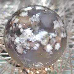 天然石✨夜桜瑪瑙✨スフィア お花がキレイ✿゜❀.約6.6cm