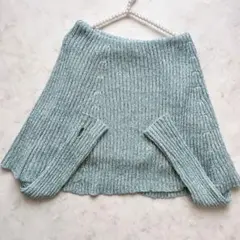 mideal オフショルダー リブ編み ニット ミントグリーン