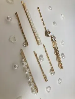 ゴールドパールヘアピン7本セット