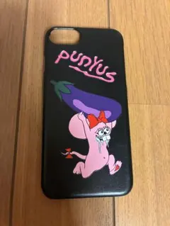 PUNYUS iPhoneケース ブラック 茄子 iPhone7/8/SE2