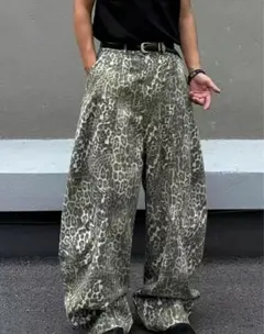 レオパード柄 ワイドパンツ