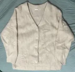 毛100% Vネックカーディガン サイズ38 薄いピンク