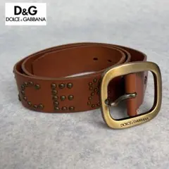 D&G ドルチェアンドガッバーナ スタッズベルト レザー 本革 ベルト バックルのサムネイル