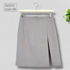 INDIVI インディヴィ ストライプ タイトスカート グレー 38のサムネイル