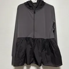 UNFILO ラッシュガード ペプラムフーディ フリルパーカー L チャコールのサムネイル