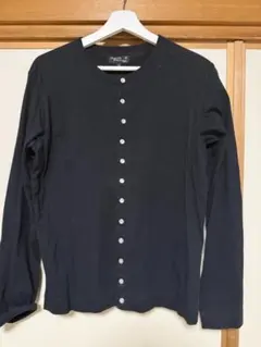 agnis b. ブラック ボタン付きカーディガン サイズ0