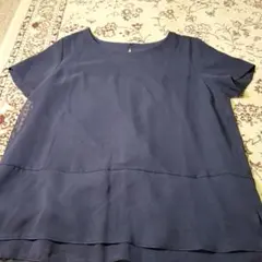 コムサイズム　ネイビー 半袖 トップス シフォン