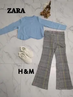 ✿ZARA クロップド セーター ✿H&M　レギンスパンツ　女の子　130cm