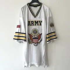 US ビンテージ1990s 古着 アメフト ゲームシャツ 90s ARMYサテンのサムネイル