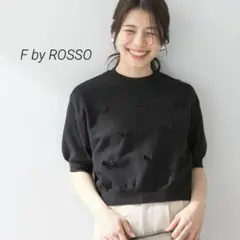 F by ROSSO リボンモチーフニット ブラック 半袖のサムネイル