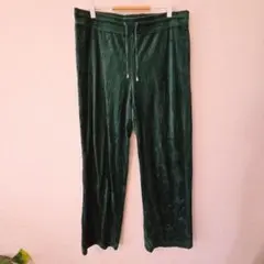 【極美品】Charter Club ベロア ワイドパンツ グリーン P/M