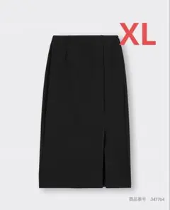 【新品】GU カットソーナローミディスカート丈短め ブラック XL