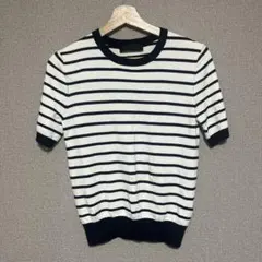 ZARA ストライプ 半袖ニット L