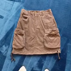 ブラウン コーデュロイ タイトスカート