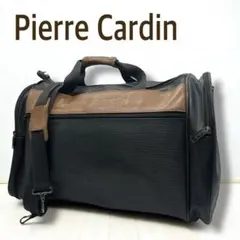 【美品】ピエールカルダン ボストンバッグ 2WAY 大容量 旅行 出張 黒×茶