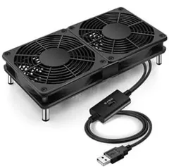 新品USB冷却ファン 12cm×2 三段階調整式 5V Mauknci