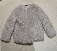 グレー ムートン風コート レディース カジュアル