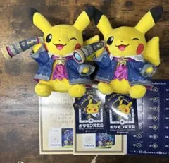 ポケモン 天文台　ほしぞら ピカチュウ　ぬいぐるみ　観測ノート　カード　各2点