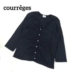 クレージュ courreges ラメ カーディガン ダークグレー 7分袖 9R