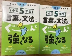 小学５年生　言葉と文法にぐーんと強くなる　２冊セット　問題集　くもん