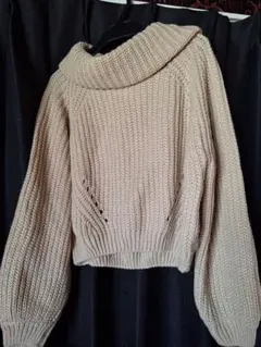 SPRAY PREMIUM ベージュ オフショルダー ニット
