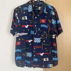 ステューシー　Stussy フラッグデザイン アロハシャツ M