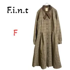 【美品】フィントF.i.n.t ブラウンチェック ワンピース サイズF