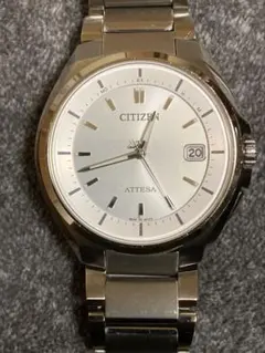 CITIZEN ATTESA 腕時計 シルバー二次電池交換済み