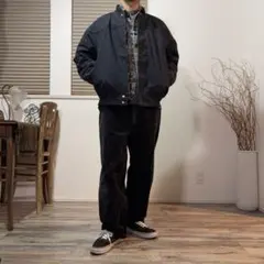 カップショルダー ダービージャケット L ブラック ジャケット ブルゾン 古着