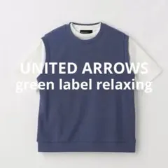 green label relaxing ベストレイヤードTシャツ　ブルー　Mのサムネイル