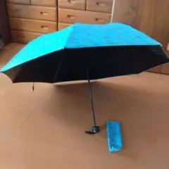 青い花柄 折りたたみ傘 晴雨兼用