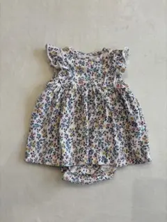 H&M 花柄フリル袖ロンパース 3m 62cm