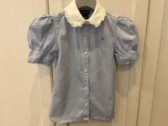 ラルフローレン　水色 半袖シャツ　ポロ刺繍　6X（125）