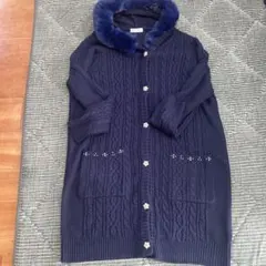 ネイビー ニットコート 大きいサイズ　4L RE-J