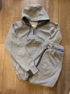 YONEX フード付きスウェットセットアップ 上下 グレーO