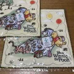 【新品】ディズニー／くまのプーさん／トークアットピクニック／ミニタオル２枚セット