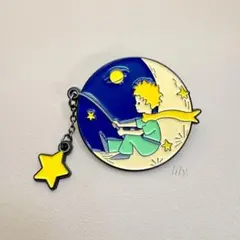 【ピンバッジ】星の王子さまシリーズ② 釣り × 月夜