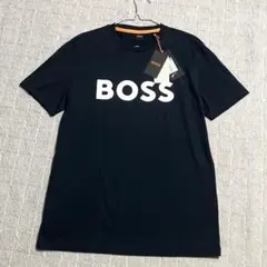 未使用タグ付き！ヒューゴボス［Tシャツ］レギュラーフィット　デカロゴ　ネイビー