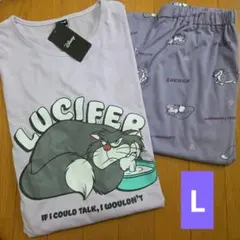 ディズニー　シンデレラ　ルシファー　ルームウェア　長袖長ズボン　L　猫のサムネイル