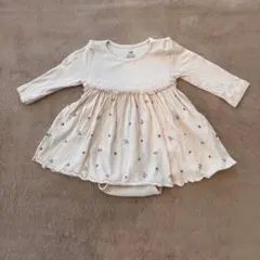 H&M ベビー服 ロンパース ベビーピンク色 花柄ロンパース 長袖