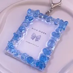 トレカキーホルダー トレカケース レジン ブルー 水色