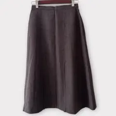 日本製 Two way ウール100% フレアスカート チャコールグレー 11号