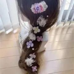 ラプンツェル髪飾り♡キッズ髪飾り 挟むタイプ