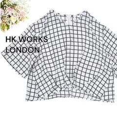 HK WORKS LONDON　シャツ　ブラウス　チェック柄　Lサイズのサムネイル