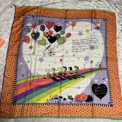 美品スヌーピーコデッロスカーフオレンジ