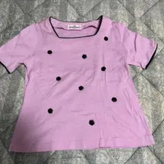 ギャラリービスコンティ　Tシャツ　お花ボタン　ピンク　ブラックのサムネイル
