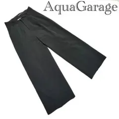 AquaGarage 【M】黒 ワイドパンツ ロング丈 ストレート